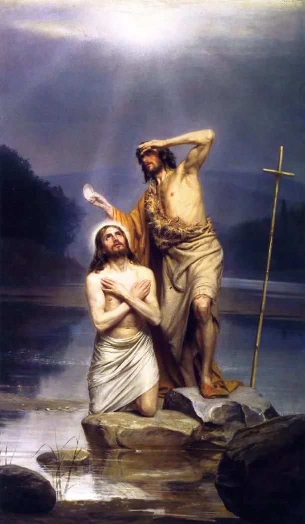 The Baptism of Christ, by Carl Heinrich Bloch, was painted circa 1856-1879.