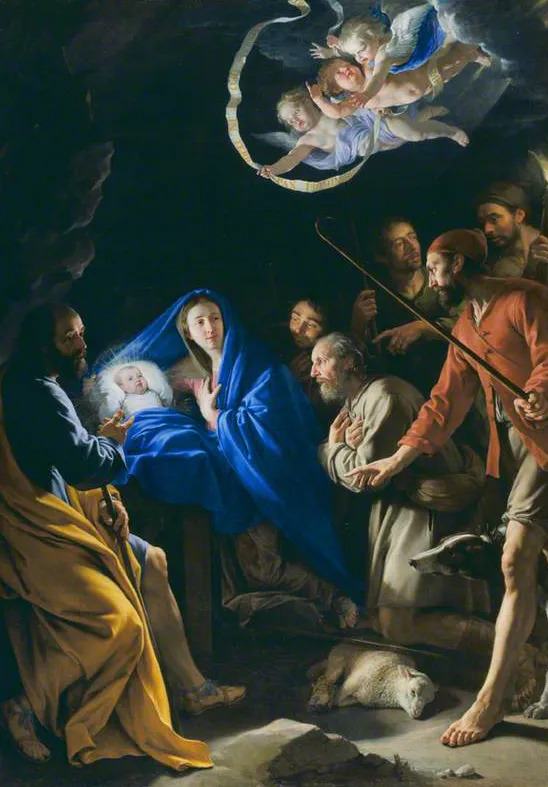 Philippe de Champaigne painted the nativity scene in 1645.