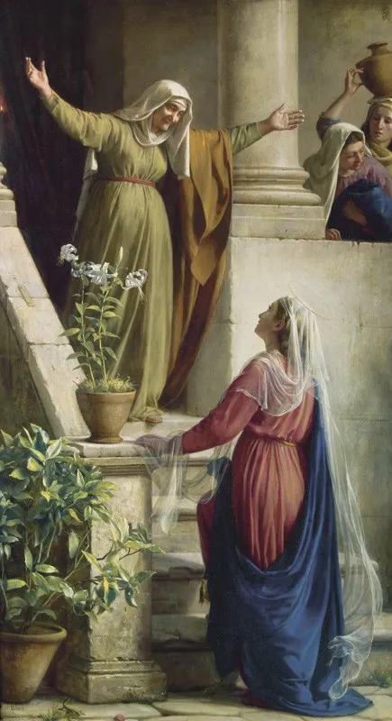 Carl Heinrich Bloch painted The Meeting of Mary and Elisabeth in 1866.